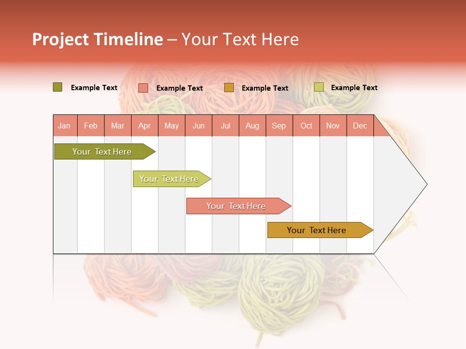 Italian Multicolored Pasta Tagliatelle On White Background PowerPoint Template