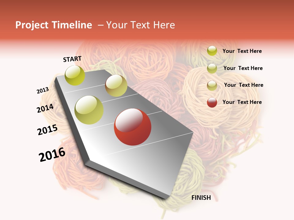 Italian Multicolored Pasta Tagliatelle On White Background PowerPoint Template