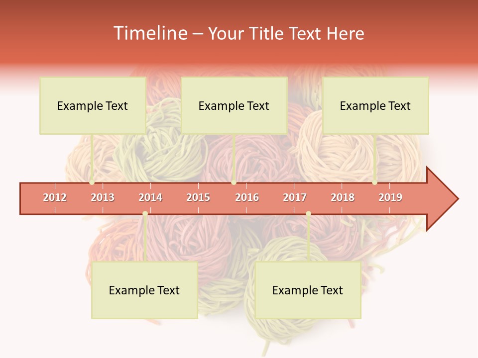 Italian Multicolored Pasta Tagliatelle On White Background PowerPoint Template