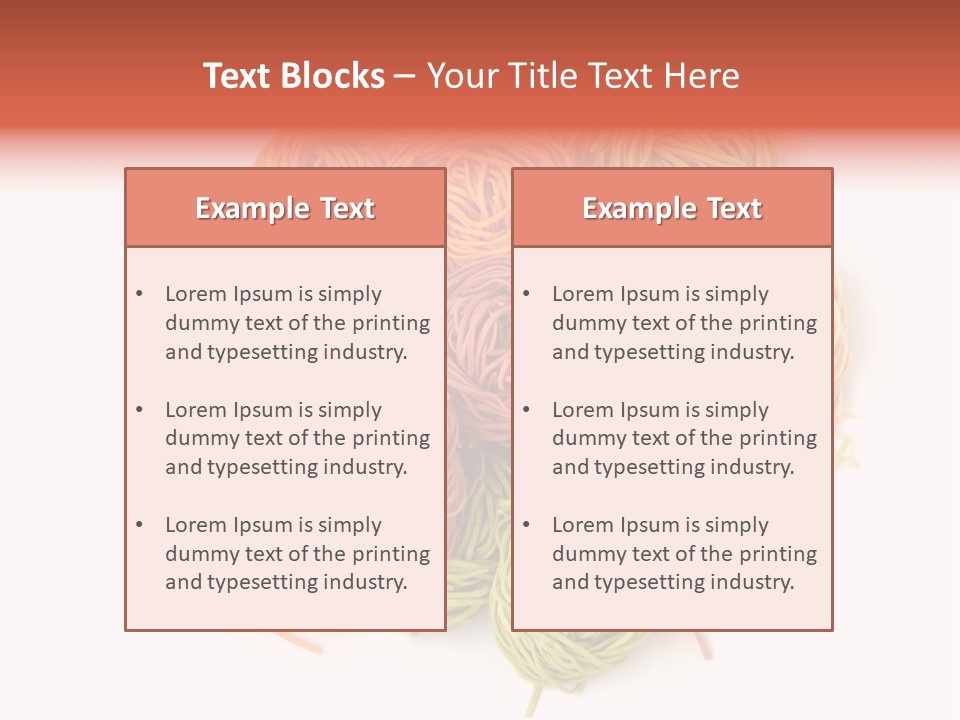 Italian Multicolored Pasta Tagliatelle On White Background PowerPoint Template