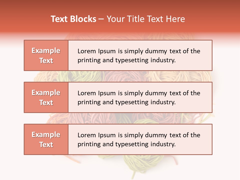 Italian Multicolored Pasta Tagliatelle On White Background PowerPoint Template