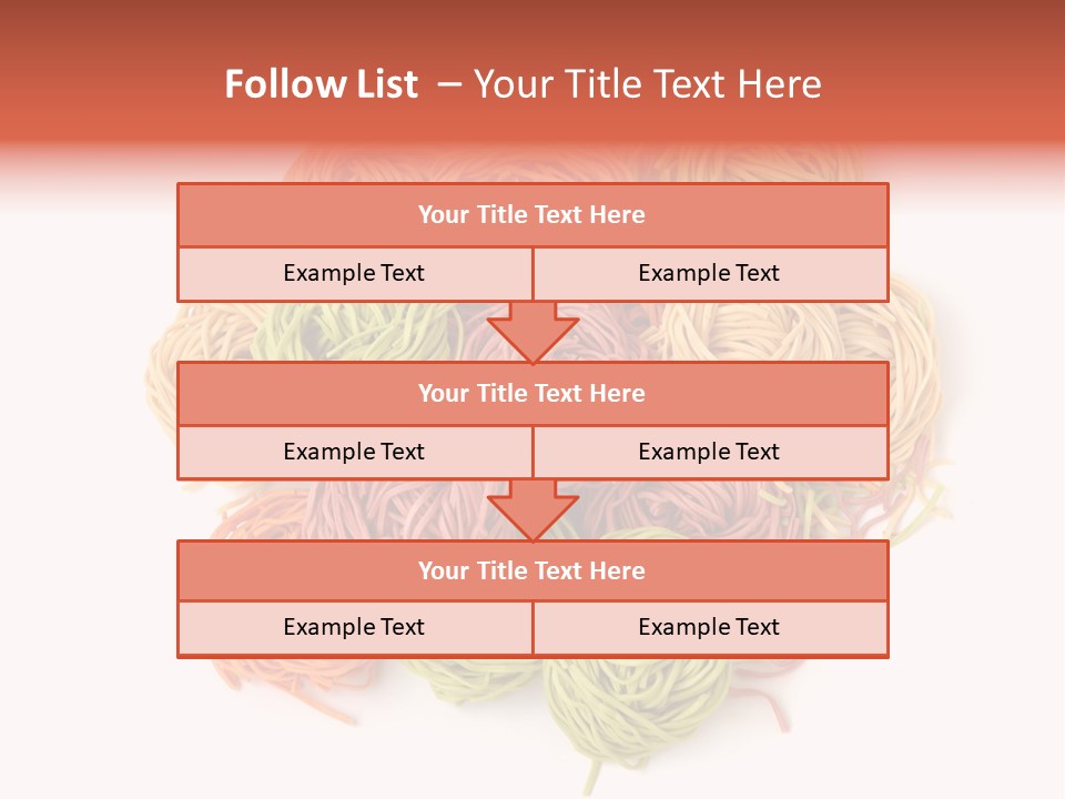 Italian Multicolored Pasta Tagliatelle On White Background PowerPoint Template