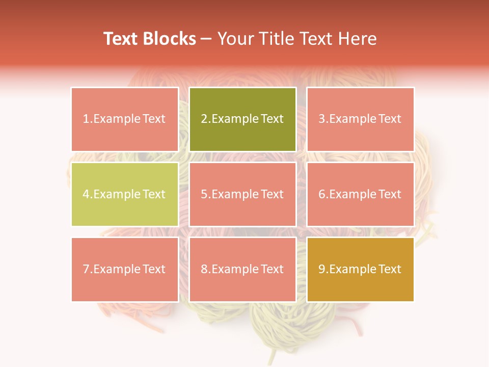 Italian Multicolored Pasta Tagliatelle On White Background PowerPoint Template