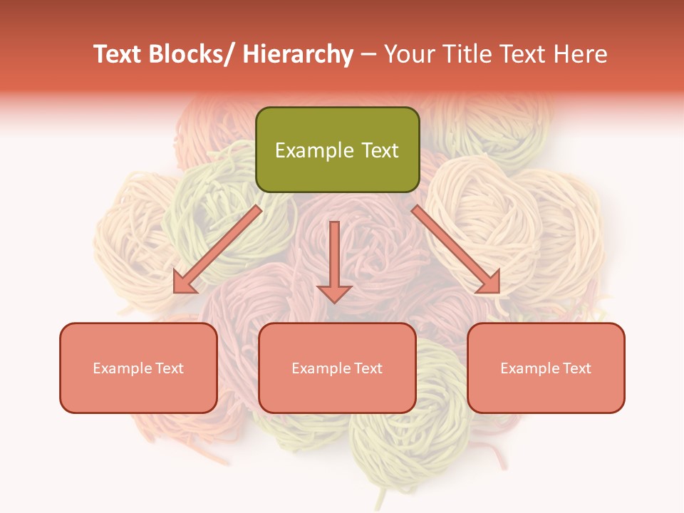 Italian Multicolored Pasta Tagliatelle On White Background PowerPoint Template