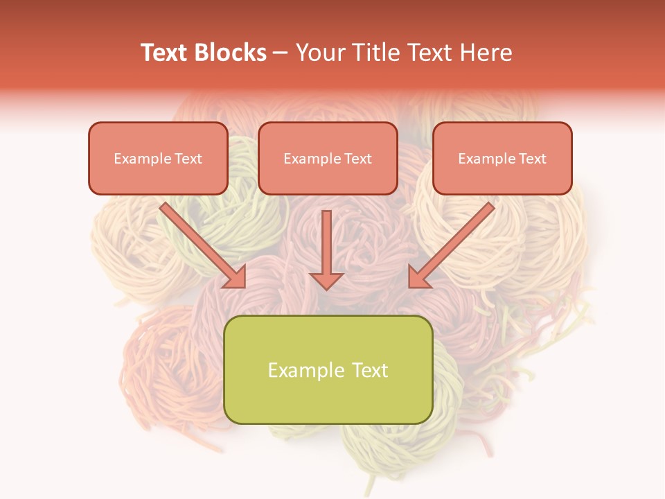 Italian Multicolored Pasta Tagliatelle On White Background PowerPoint Template
