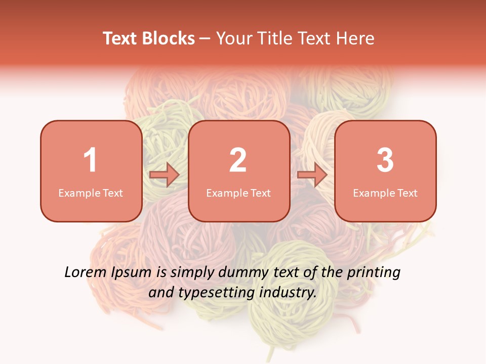 Italian Multicolored Pasta Tagliatelle On White Background PowerPoint Template