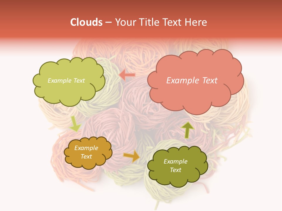 Italian Multicolored Pasta Tagliatelle On White Background PowerPoint Template