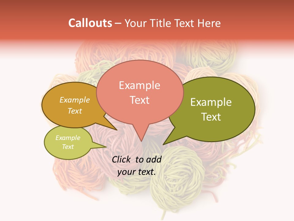 Italian Multicolored Pasta Tagliatelle On White Background PowerPoint Template