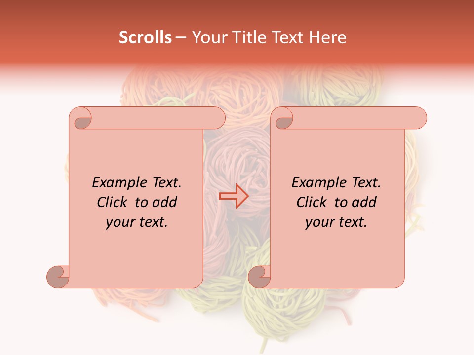 Italian Multicolored Pasta Tagliatelle On White Background PowerPoint Template