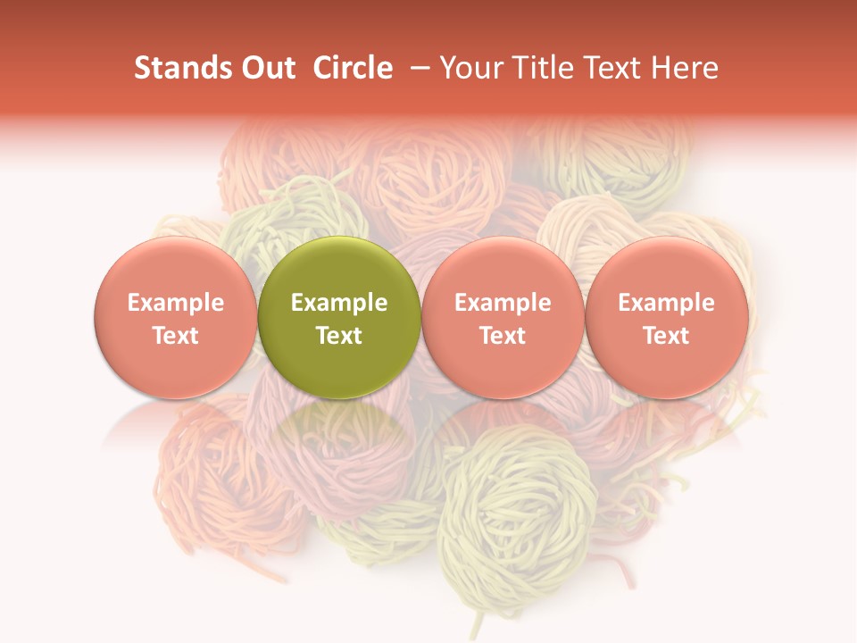 Italian Multicolored Pasta Tagliatelle On White Background PowerPoint Template