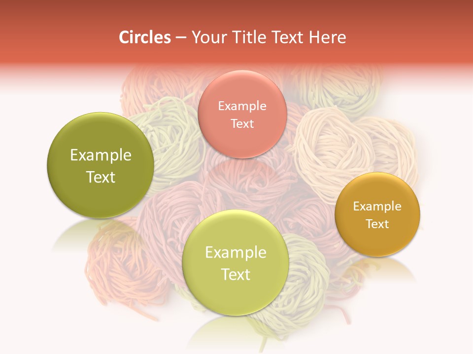 Italian Multicolored Pasta Tagliatelle On White Background PowerPoint Template