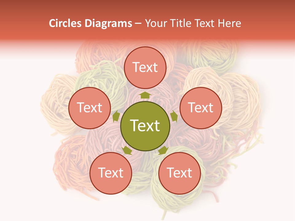 Italian Multicolored Pasta Tagliatelle On White Background PowerPoint Template