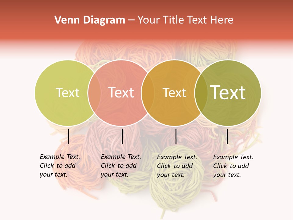 Italian Multicolored Pasta Tagliatelle On White Background PowerPoint Template