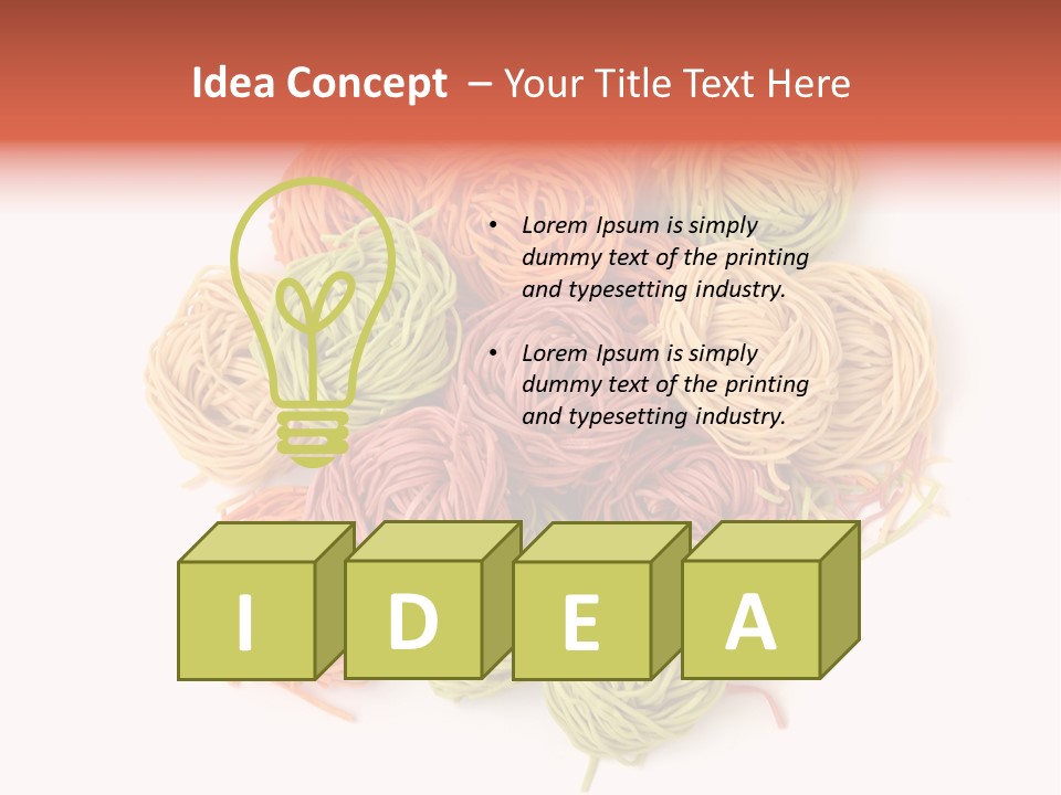 Italian Multicolored Pasta Tagliatelle On White Background PowerPoint Template