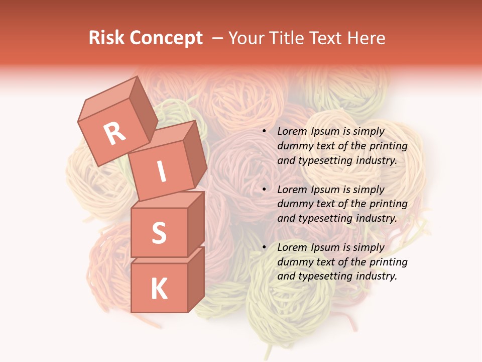 Italian Multicolored Pasta Tagliatelle On White Background PowerPoint Template