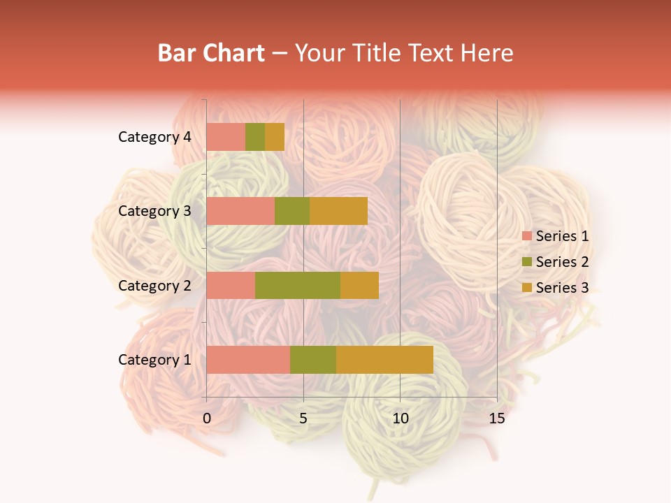 Italian Multicolored Pasta Tagliatelle On White Background PowerPoint Template