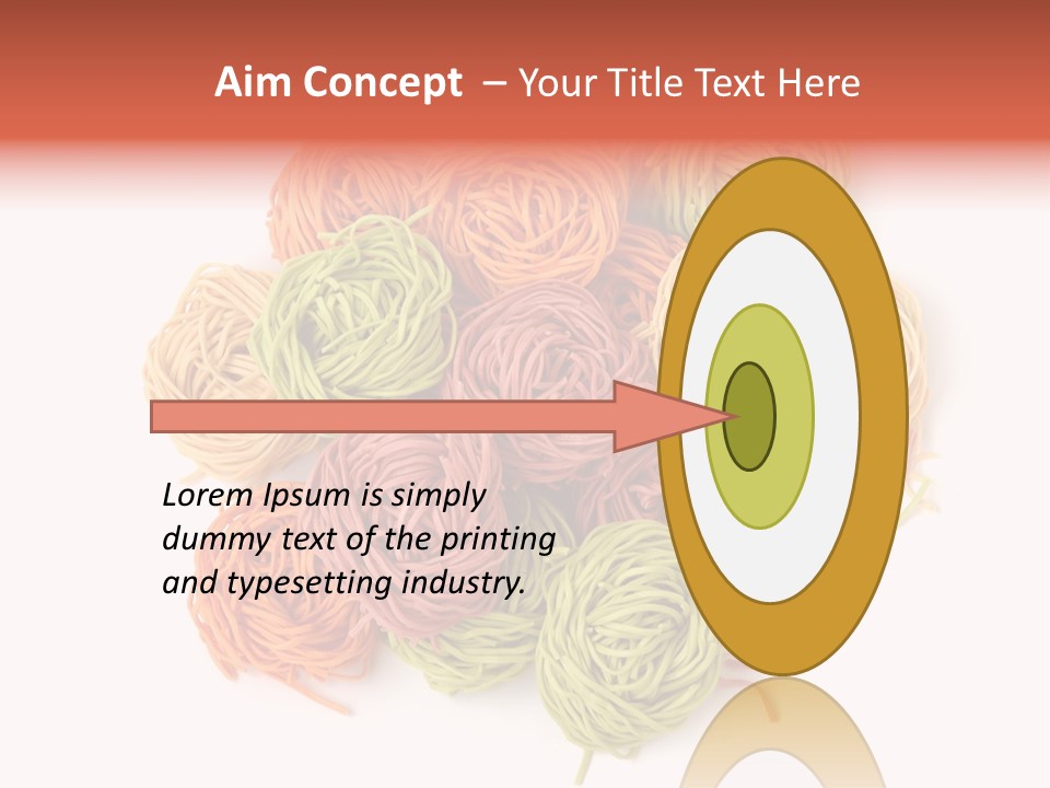 Italian Multicolored Pasta Tagliatelle On White Background PowerPoint Template