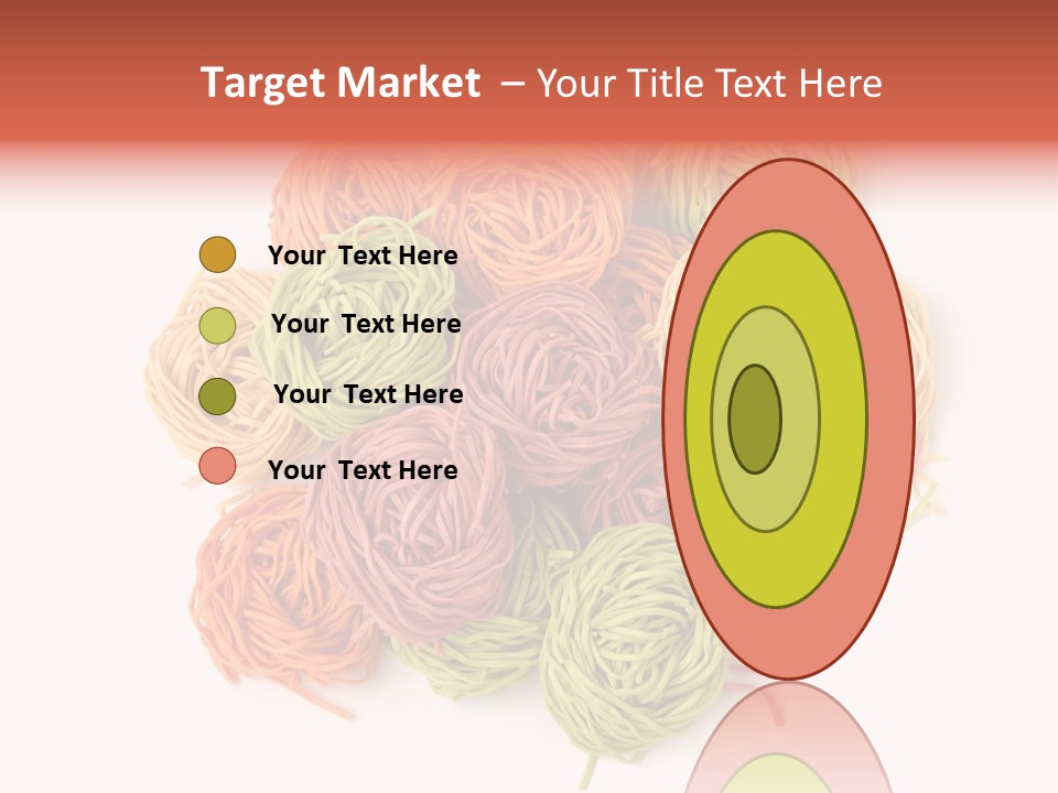 Italian Multicolored Pasta Tagliatelle On White Background PowerPoint Template