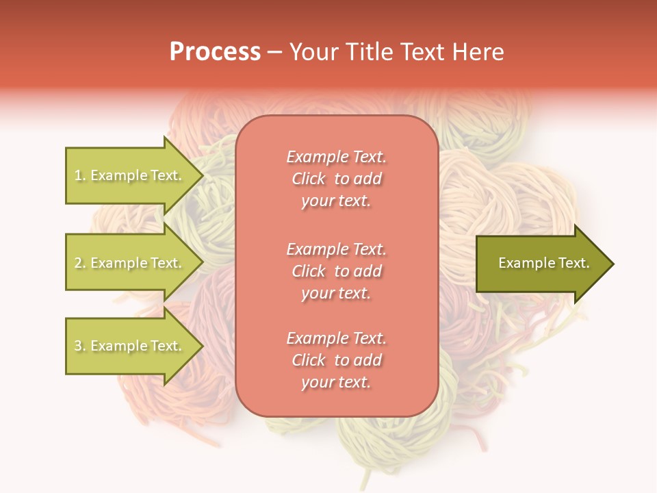 Italian Multicolored Pasta Tagliatelle On White Background PowerPoint Template