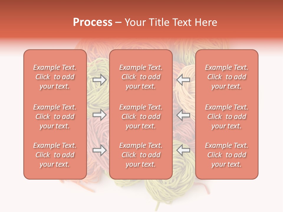 Italian Multicolored Pasta Tagliatelle On White Background PowerPoint Template