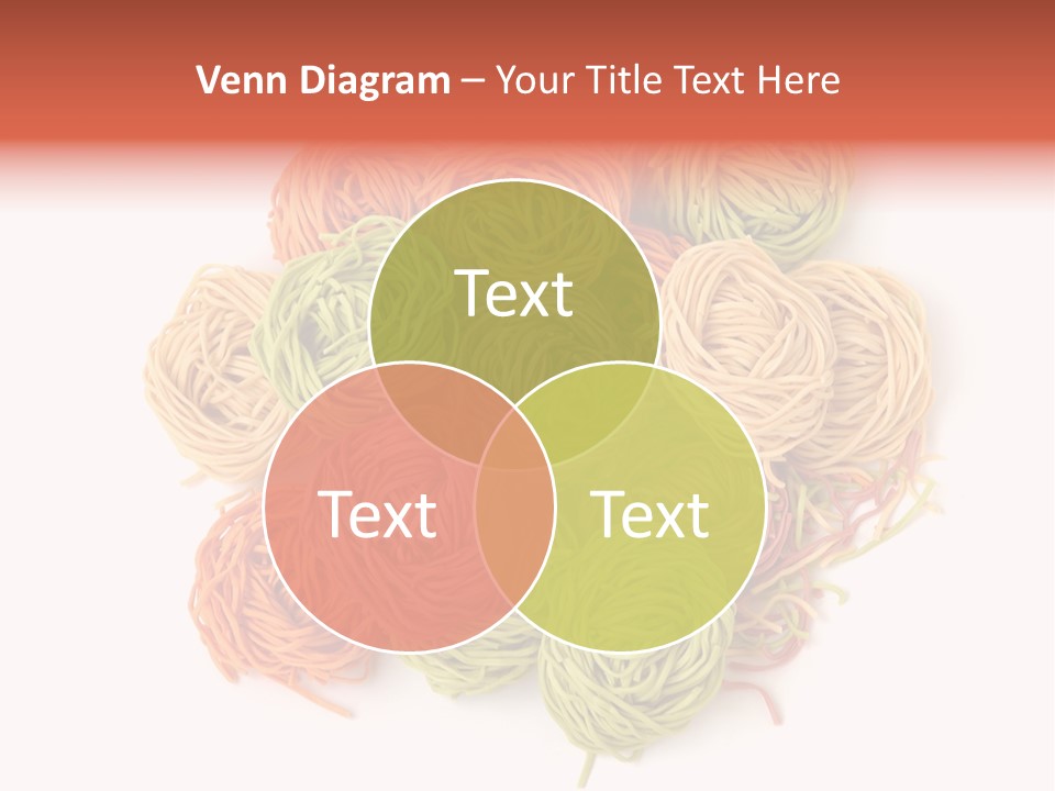 Italian Multicolored Pasta Tagliatelle On White Background PowerPoint Template