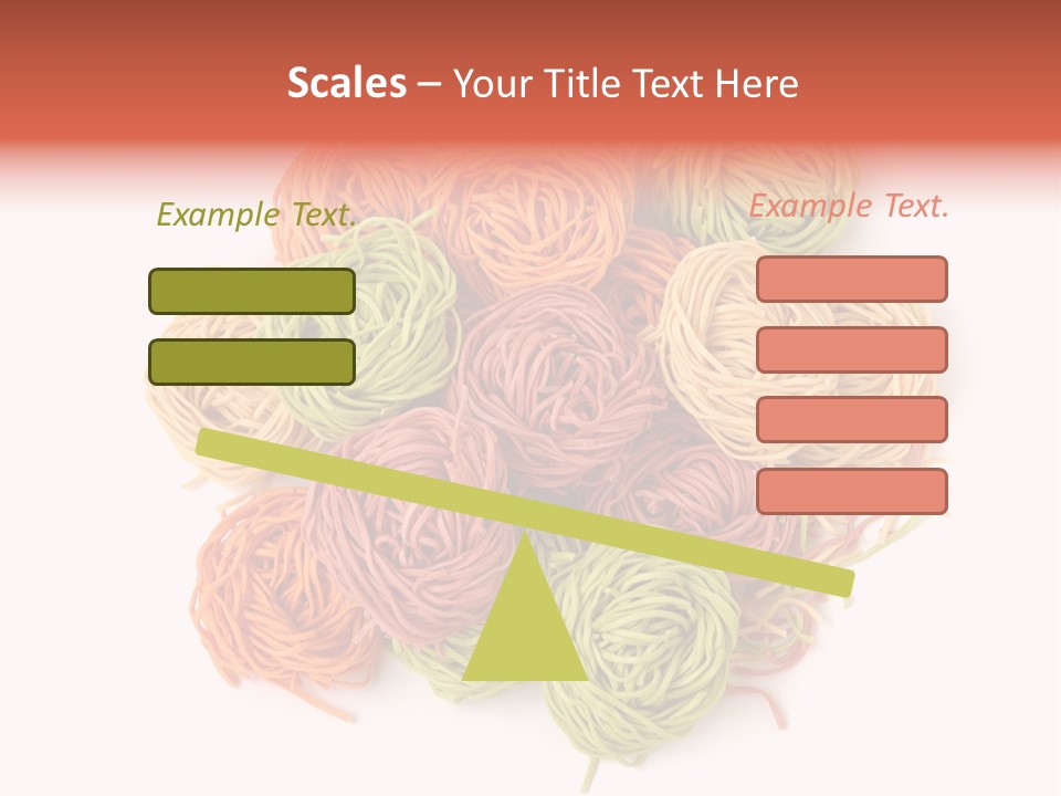 Italian Multicolored Pasta Tagliatelle On White Background PowerPoint Template