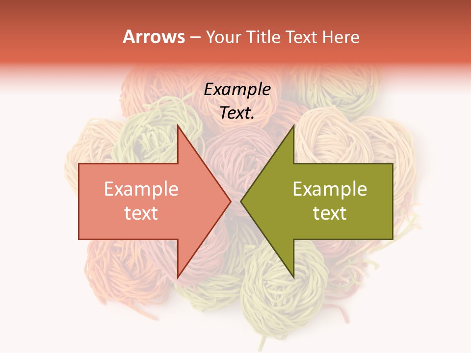 Italian Multicolored Pasta Tagliatelle On White Background PowerPoint Template