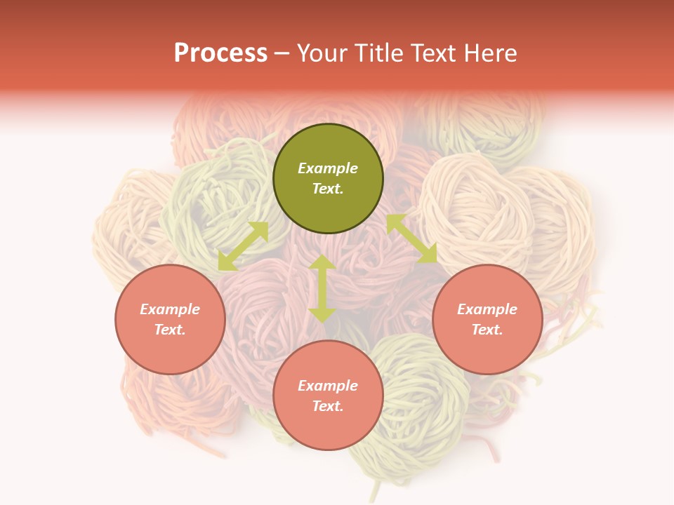 Italian Multicolored Pasta Tagliatelle On White Background PowerPoint Template