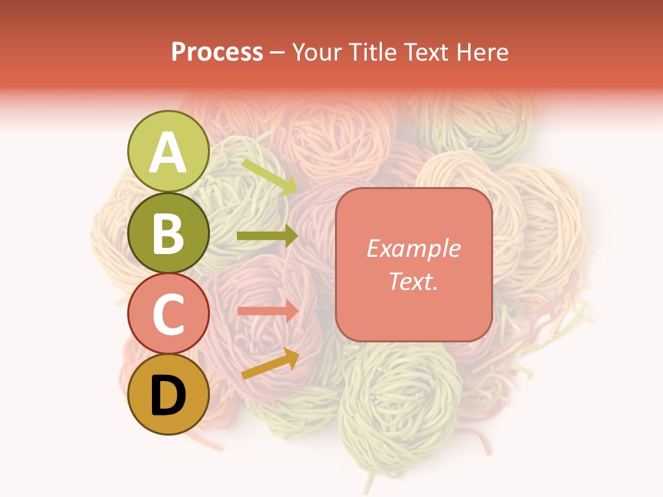 Italian Multicolored Pasta Tagliatelle On White Background PowerPoint Template