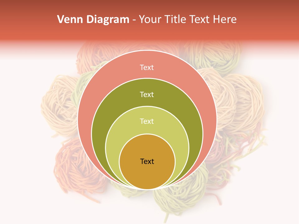 Italian Multicolored Pasta Tagliatelle On White Background PowerPoint Template