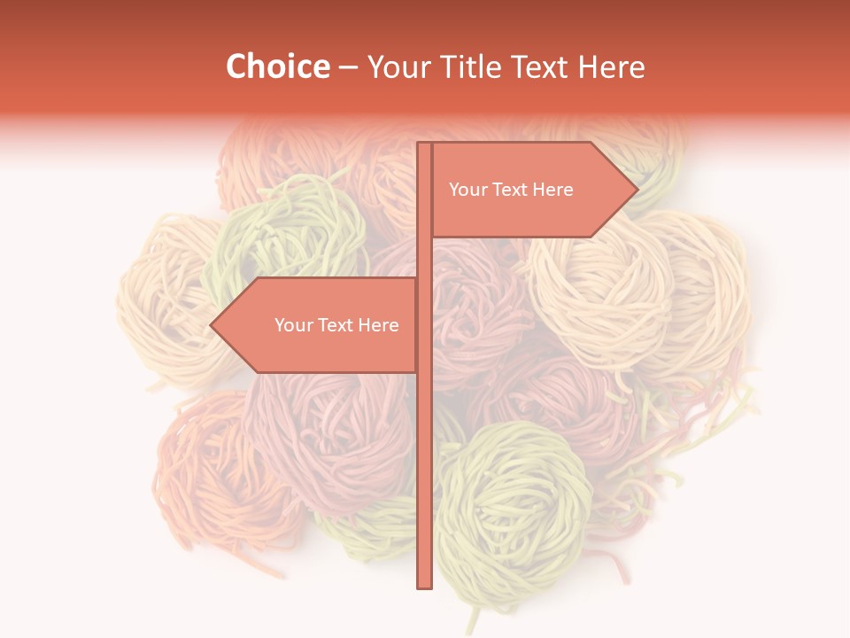 Italian Multicolored Pasta Tagliatelle On White Background PowerPoint Template