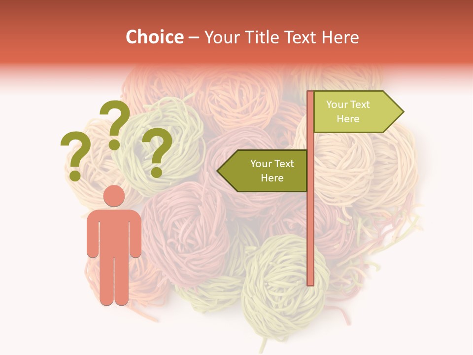 Italian Multicolored Pasta Tagliatelle On White Background PowerPoint Template