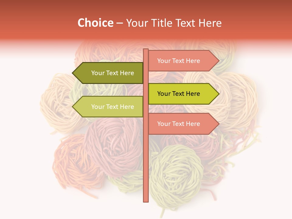 Italian Multicolored Pasta Tagliatelle On White Background PowerPoint Template