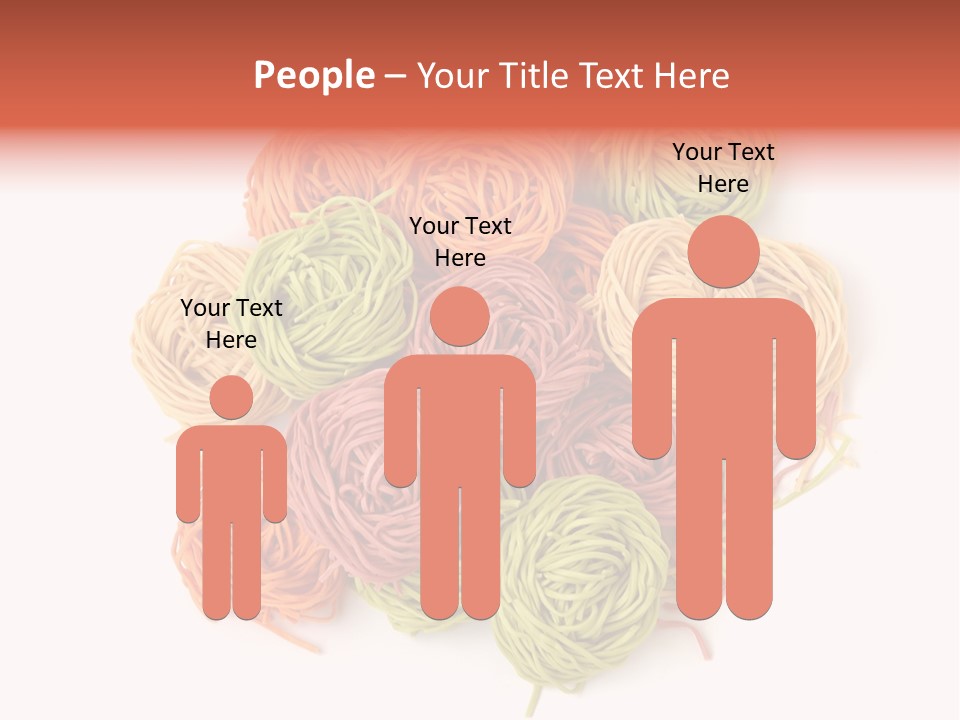 Italian Multicolored Pasta Tagliatelle On White Background PowerPoint Template