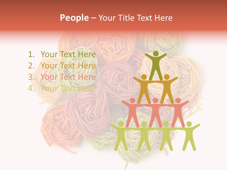 Italian Multicolored Pasta Tagliatelle On White Background PowerPoint Template