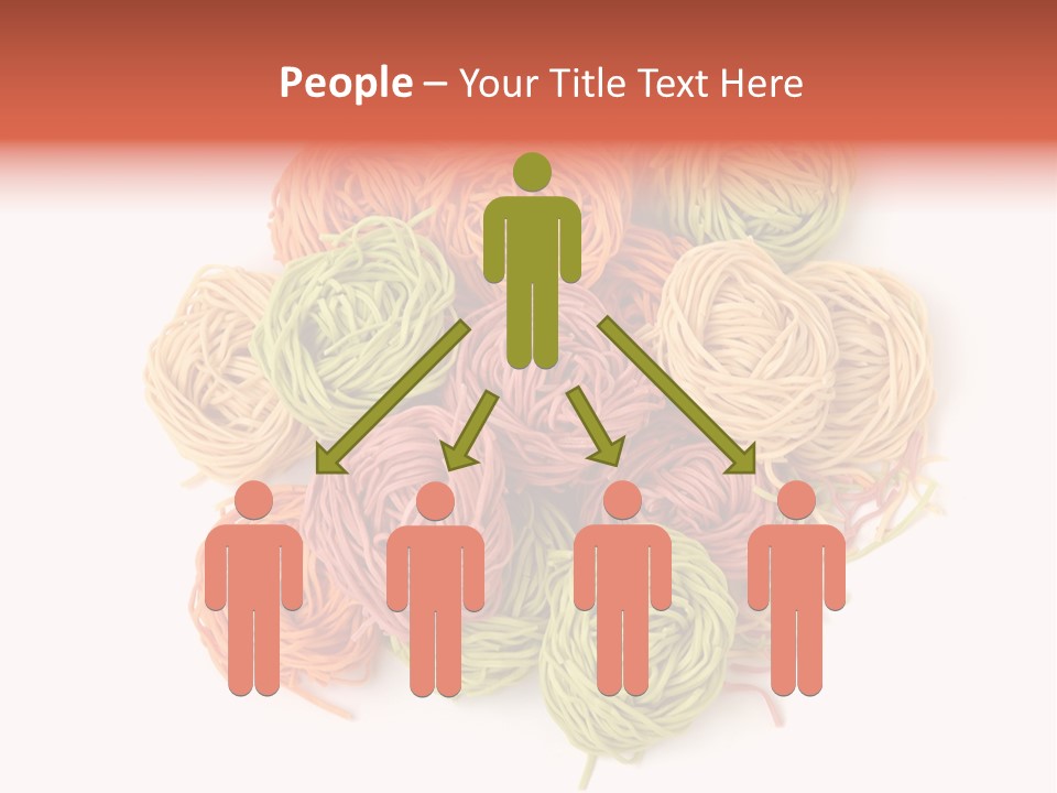 Italian Multicolored Pasta Tagliatelle On White Background PowerPoint Template