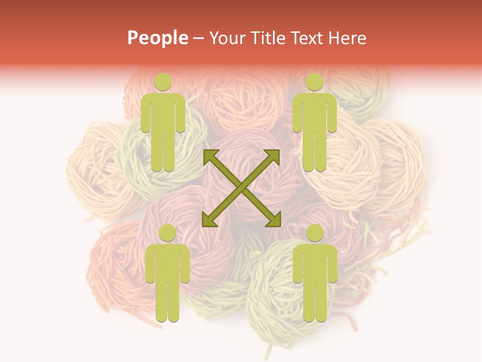 Italian Multicolored Pasta Tagliatelle On White Background PowerPoint Template