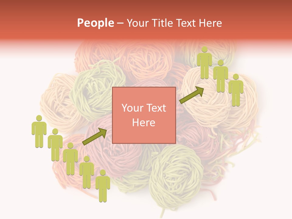 Italian Multicolored Pasta Tagliatelle On White Background PowerPoint Template