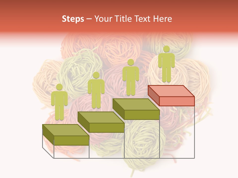 Italian Multicolored Pasta Tagliatelle On White Background PowerPoint Template