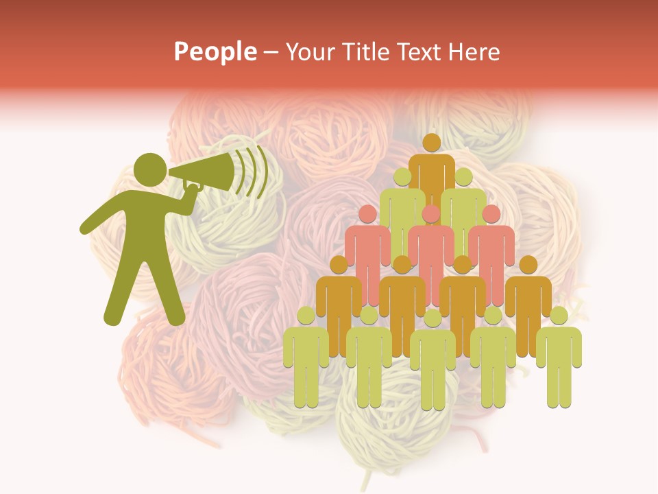 Italian Multicolored Pasta Tagliatelle On White Background PowerPoint Template