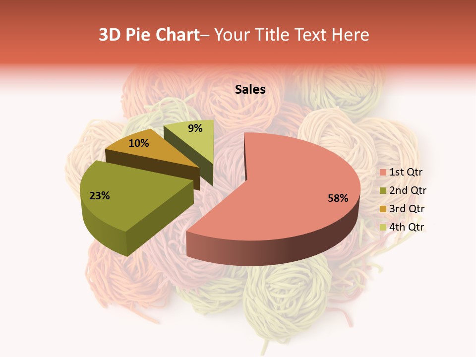 Italian Multicolored Pasta Tagliatelle On White Background PowerPoint Template