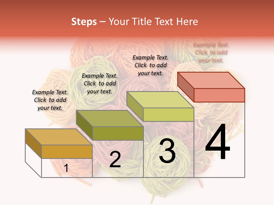 Italian Multicolored Pasta Tagliatelle On White Background PowerPoint Template