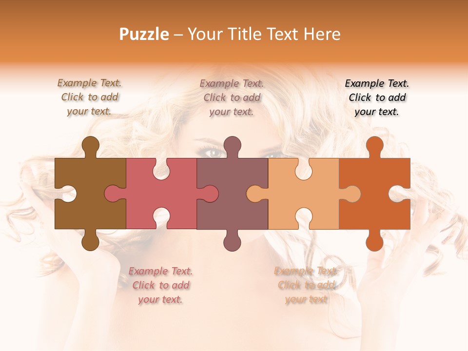 Studio Portrait Of Young Y Woman With Beautiful Hairstyle, Isolated On White Background PowerPoint Template