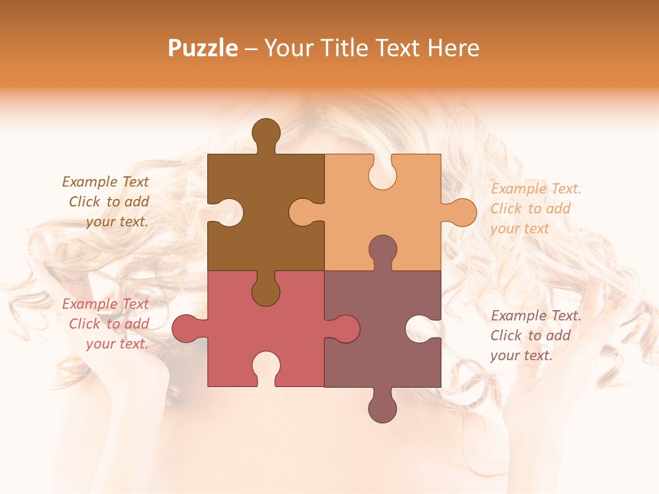 Studio Portrait Of Young Y Woman With Beautiful Hairstyle, Isolated On White Background PowerPoint Template