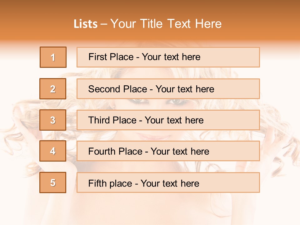 Studio Portrait Of Young Y Woman With Beautiful Hairstyle, Isolated On White Background PowerPoint Template