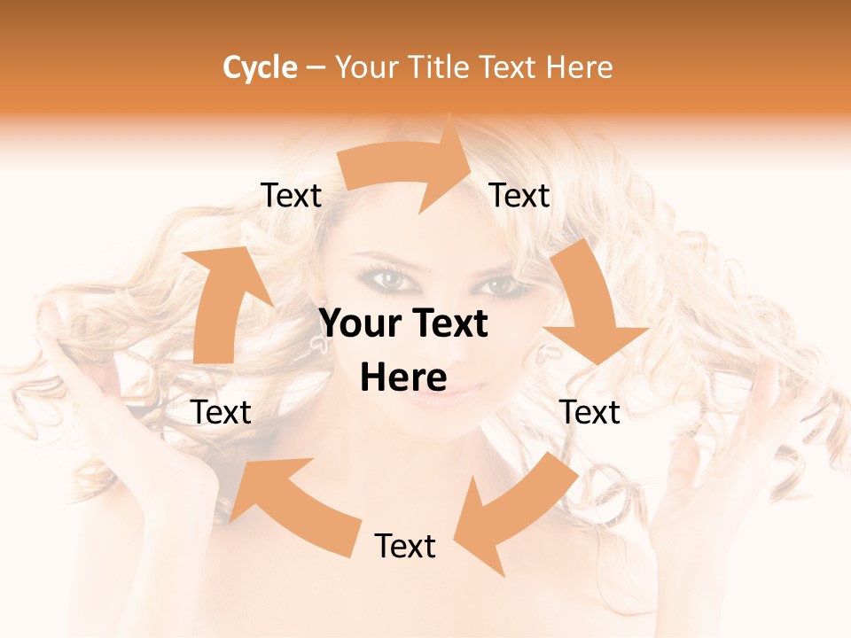 Studio Portrait Of Young Y Woman With Beautiful Hairstyle, Isolated On White Background PowerPoint Template