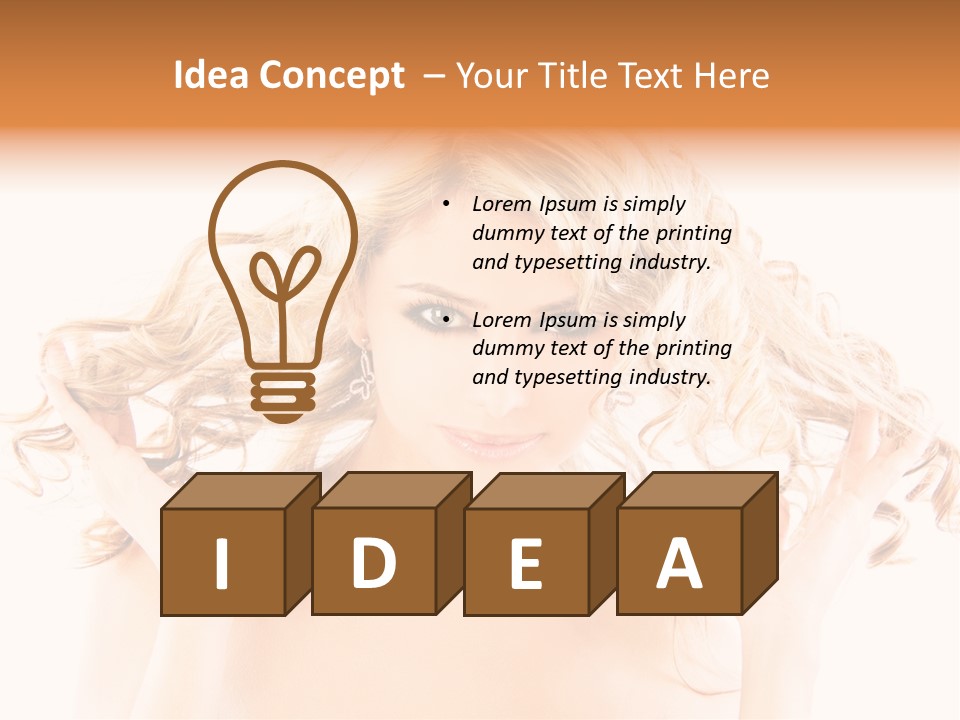 Studio Portrait Of Young Y Woman With Beautiful Hairstyle, Isolated On White Background PowerPoint Template