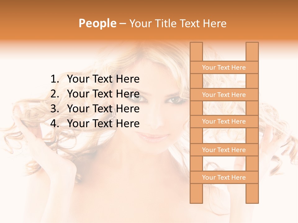 Studio Portrait Of Young Y Woman With Beautiful Hairstyle, Isolated On White Background PowerPoint Template