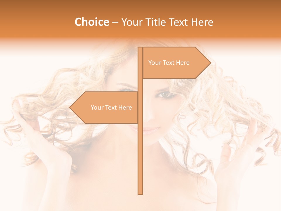 Studio Portrait Of Young Y Woman With Beautiful Hairstyle, Isolated On White Background PowerPoint Template