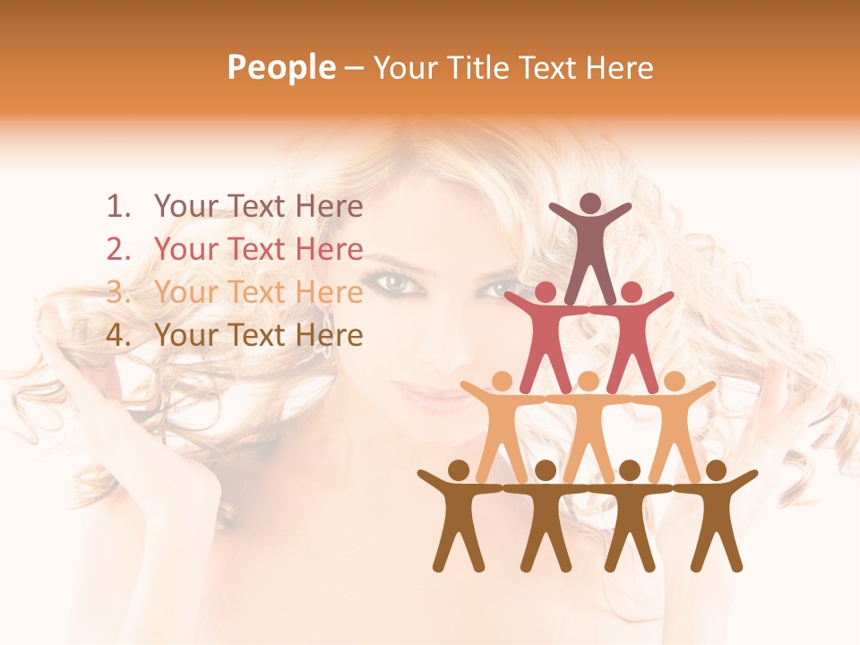 Studio Portrait Of Young Y Woman With Beautiful Hairstyle, Isolated On White Background PowerPoint Template